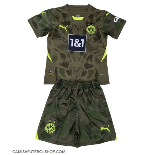 Camisa de time de futebol Borussia Dortmund Goleiro Replicas 2º Equipamento Infantil 2024-25 Manga Curta (+ Calças curtas)